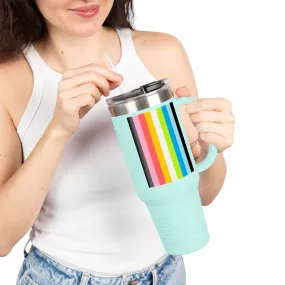 Queer Pride 40oz Insulated Travel Mug with Straw - Perfect for Hot & Cold Beverages