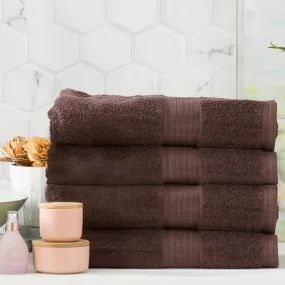 Renee Taylor Stella 4 Piece Cocoa Bath Towel Pack