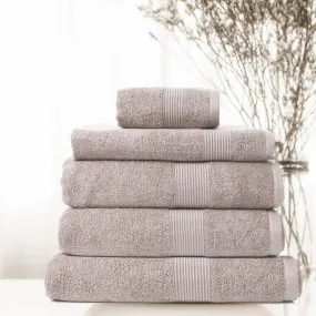 Royal Comfort 5 Piece Cotton Bamboo Towel Set 450GSM Luxurious Absorbent Plush - Champagne