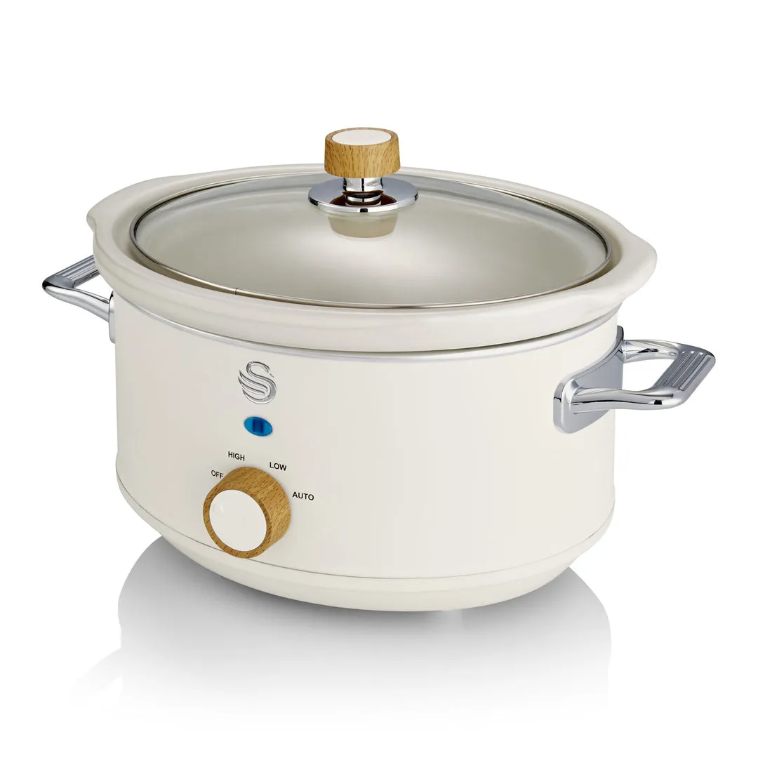 Salton Swan Nordic 3.5L Slow Cooker - Cotton White