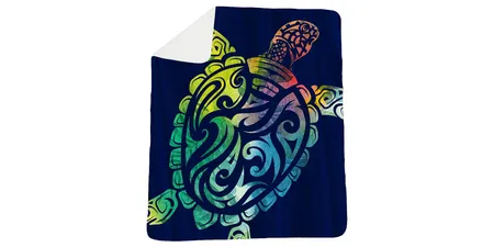 Sherpa Blanket- Aloha Turtle