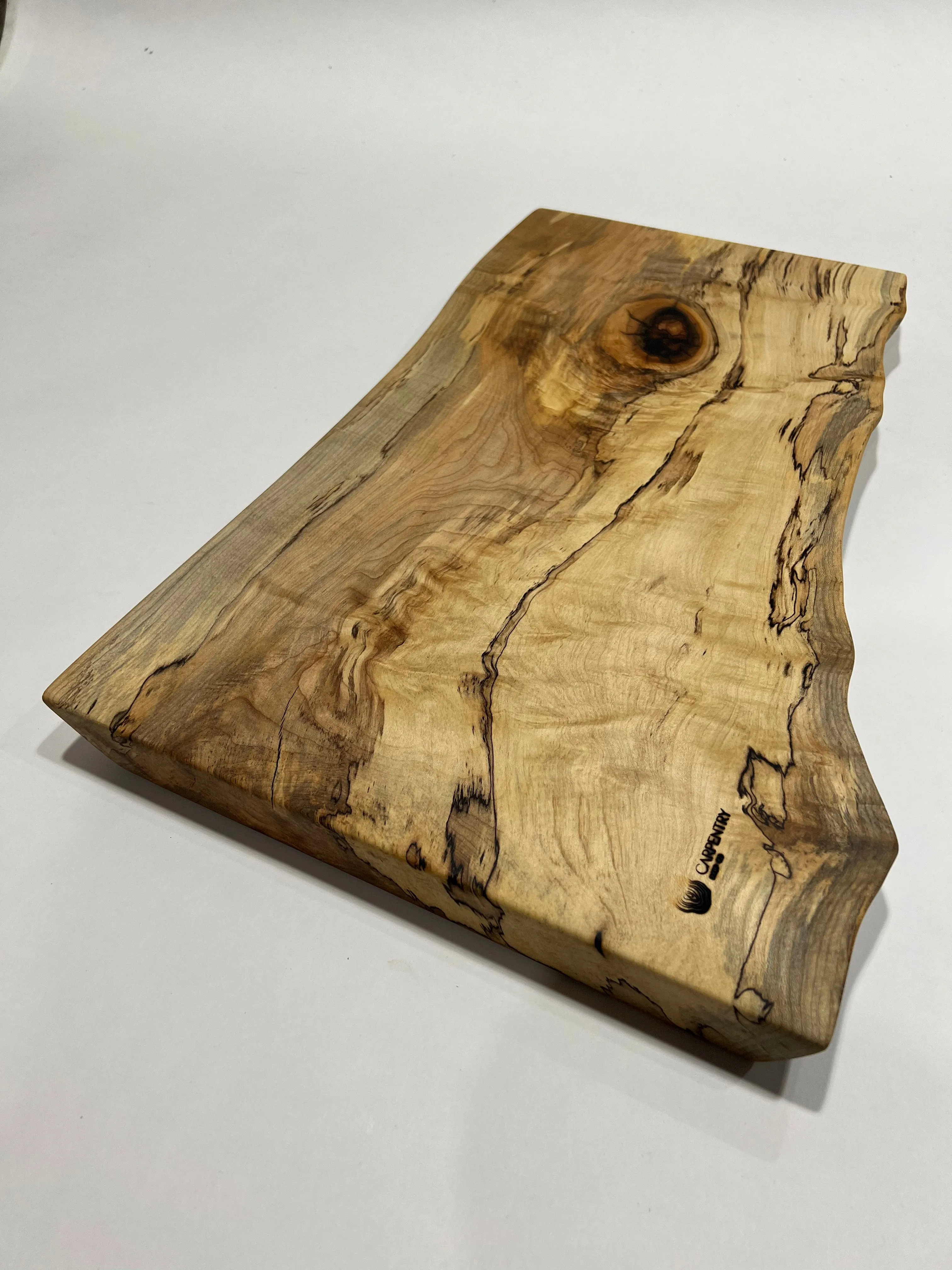 Spalted Maple and Black Epoxy Slab Charcuterie board - 002