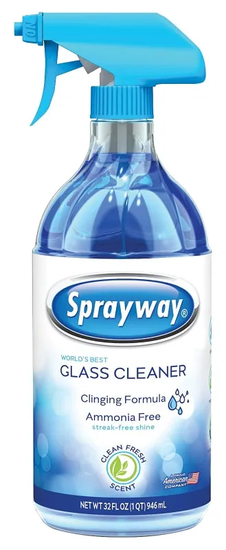 Sprayway SW5000R Glass Cleaner, 32 oz Bottle, Liquid, Fresh, Blue