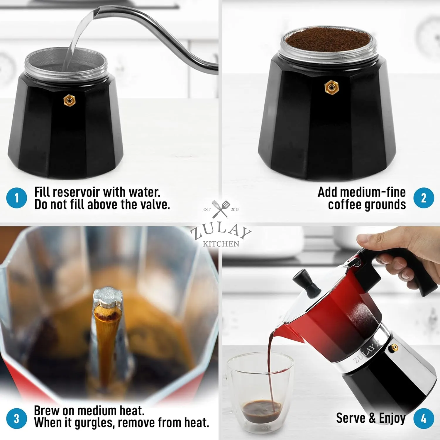 Stovetop Espresso Cup Moka Pot - 5.5 Cup