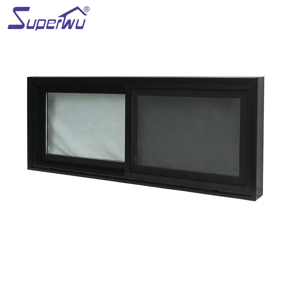 Superwu Australia market aluminium profile for sliding windows and doors double glass sliding window with mosquito net