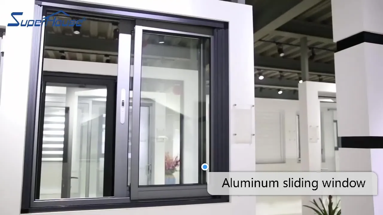 Superwu Australia market aluminium profile for sliding windows and doors double glass sliding window with mosquito net