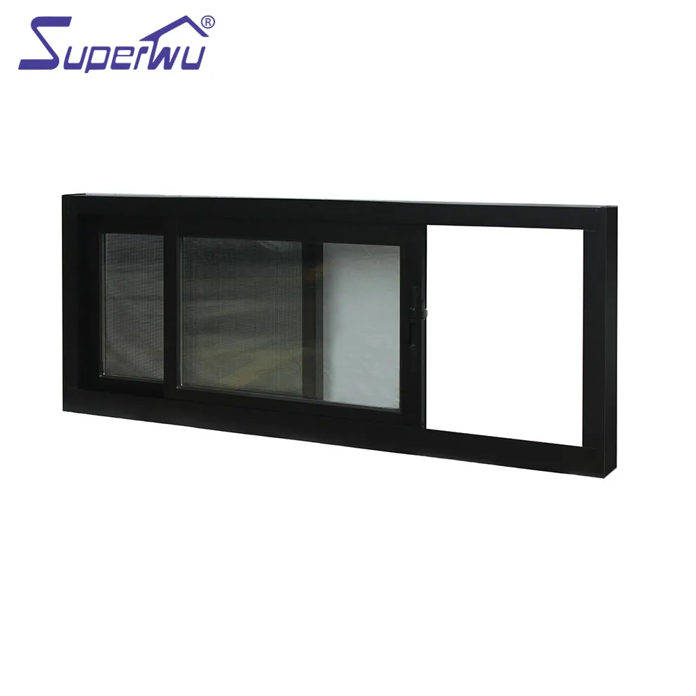 Superwu Australia market aluminium profile for sliding windows and doors double glass sliding window with mosquito net