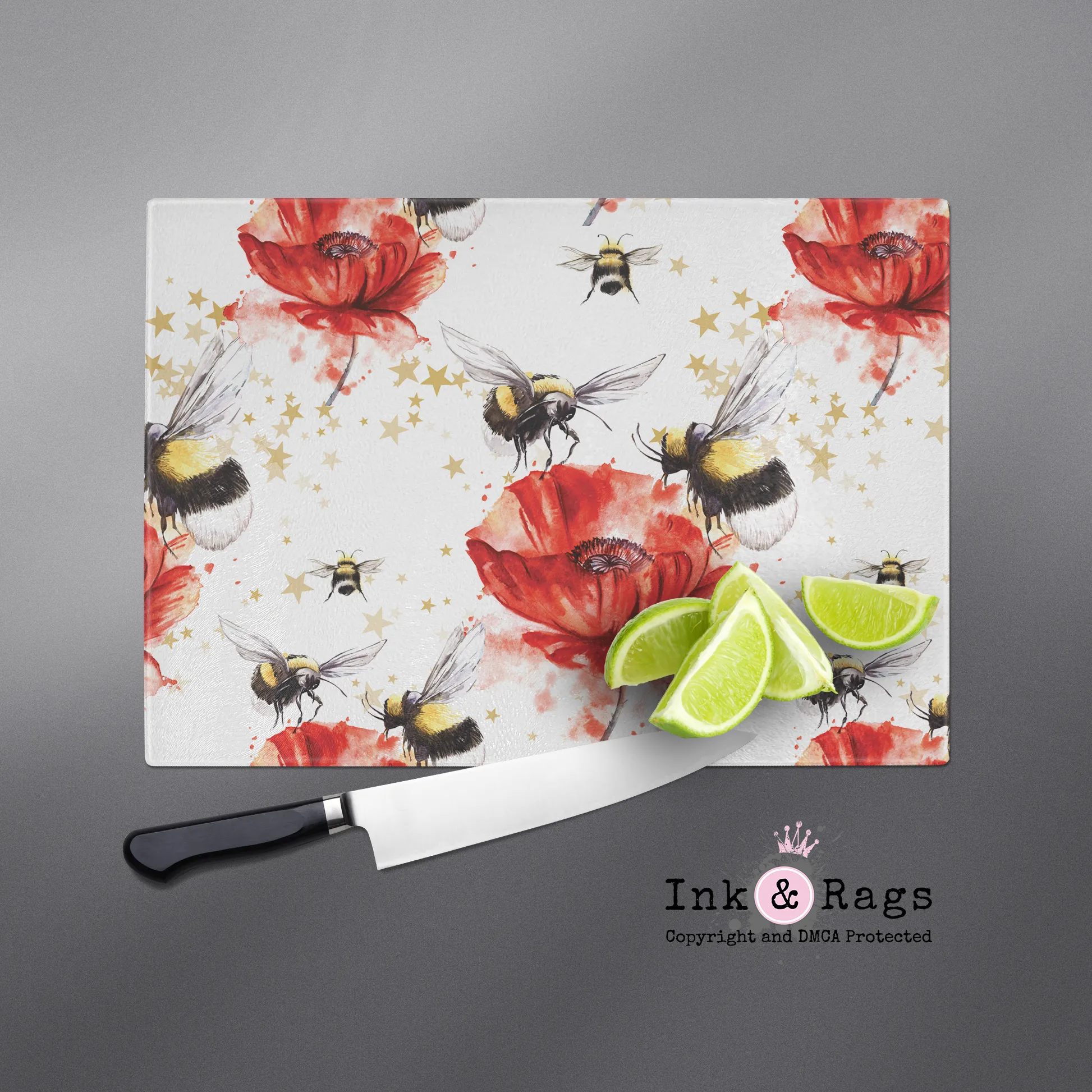 Sweet Bee Poppy Cutting Boards