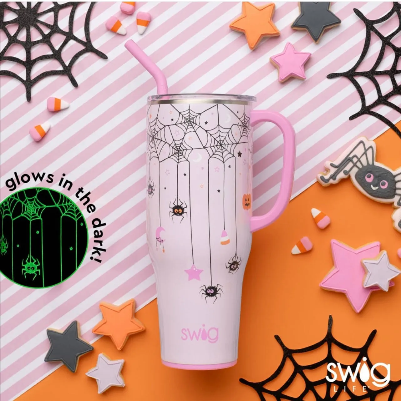 Swig Sweet & Spooky 30 Oz Mega Mug Tumbler - Glow in Dark