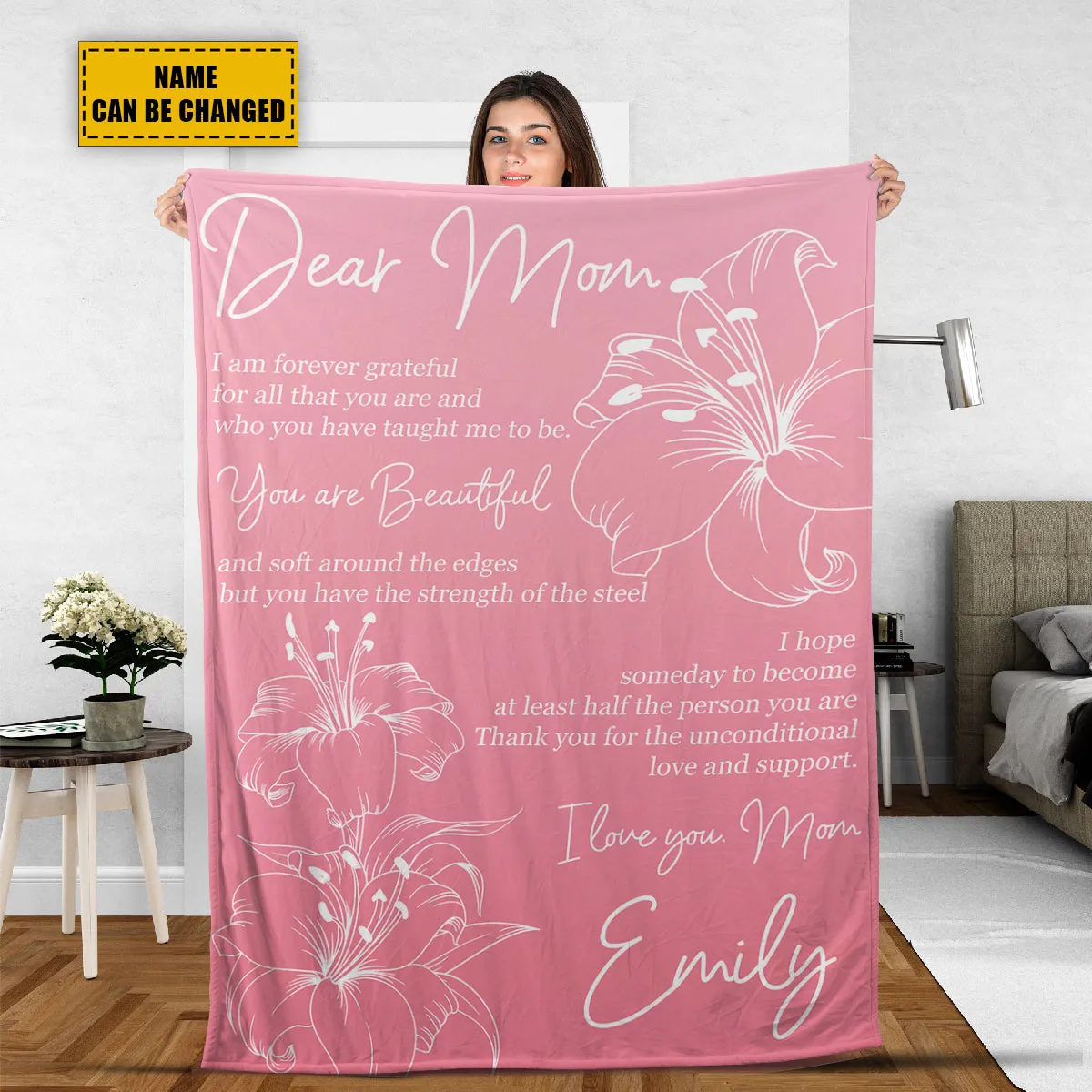 Teesdily | Customized Great Mothers Day Travel Blanket Birthday Gifts From Daughter Dear Mom You Are Beautiful Mum Keepsake Best Mom Ever Gifts