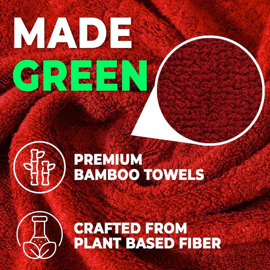 The Better Home Bamboo Bath Towel for Men & Women | 450GSM Bamboo Towel | Ultra Soft, Hyper Absorbent & Anti Odour Bathing Towel | 27x54 inches (Pack of 2, Red)