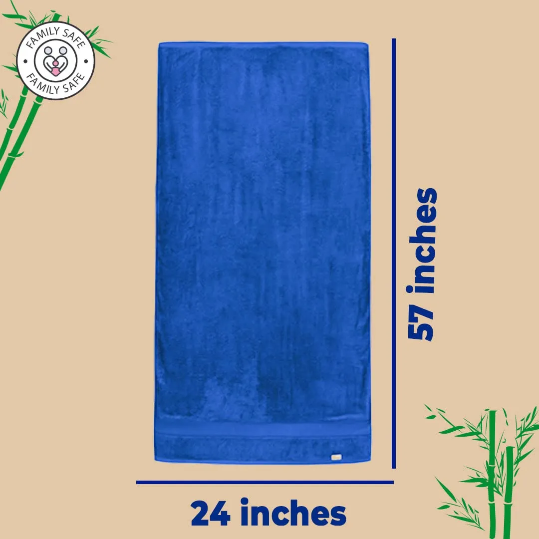 The Better Home Bamboo Bath Towel for Men & Women | 450GSM Bamboo Towel | Ultra Soft, Hyper Absorbent & Anti Odour Bathing Towel | 27x54 inches (Pack of 2, Royal Blue)