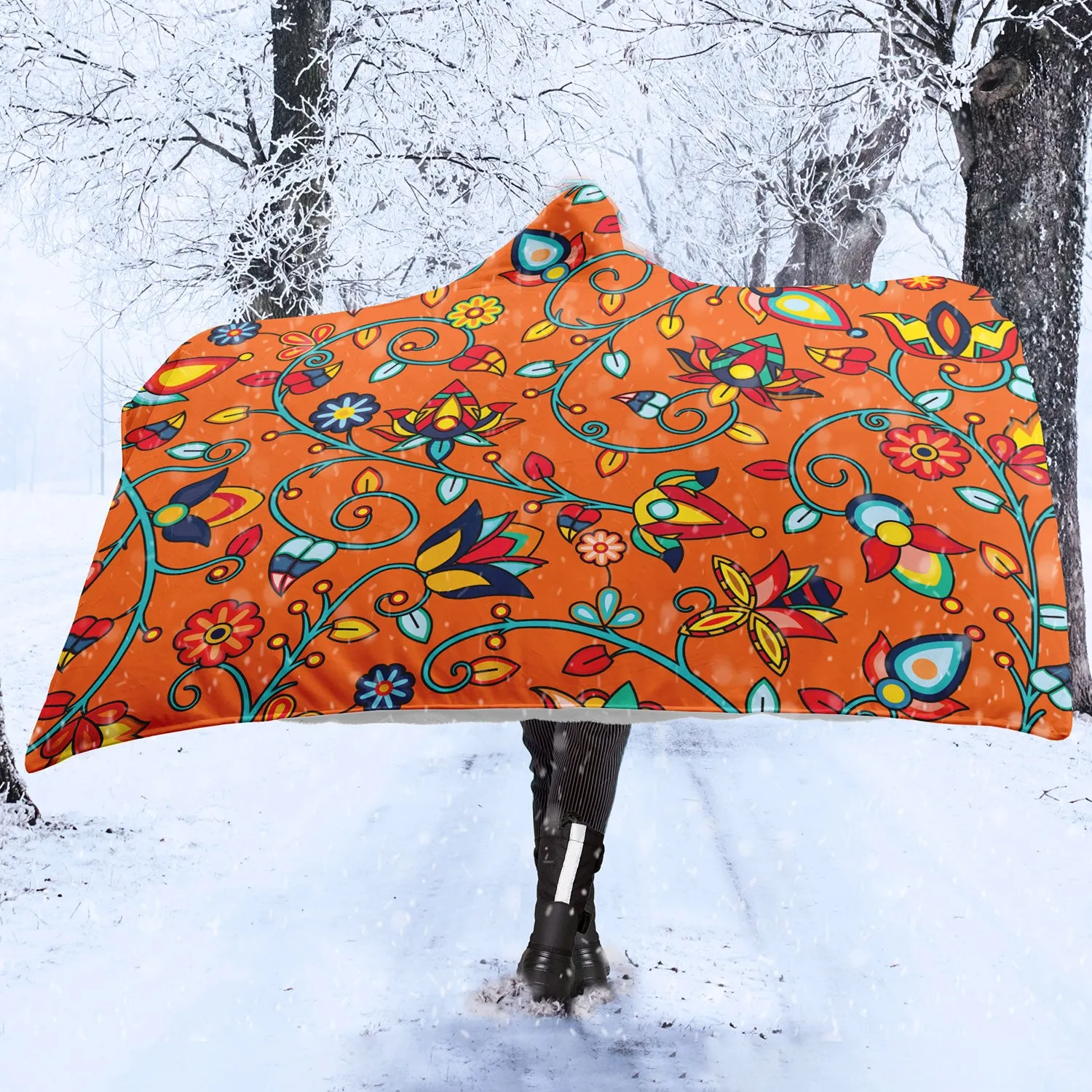 Thorny Path ECM Orange Hooded Blanket