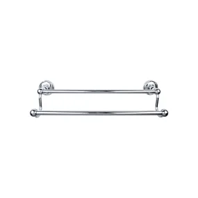 Top Knobs ED11PCE Edwardian Bath Towel Bar 30 Inch Double - Ribbon Bplate Polished Chrome