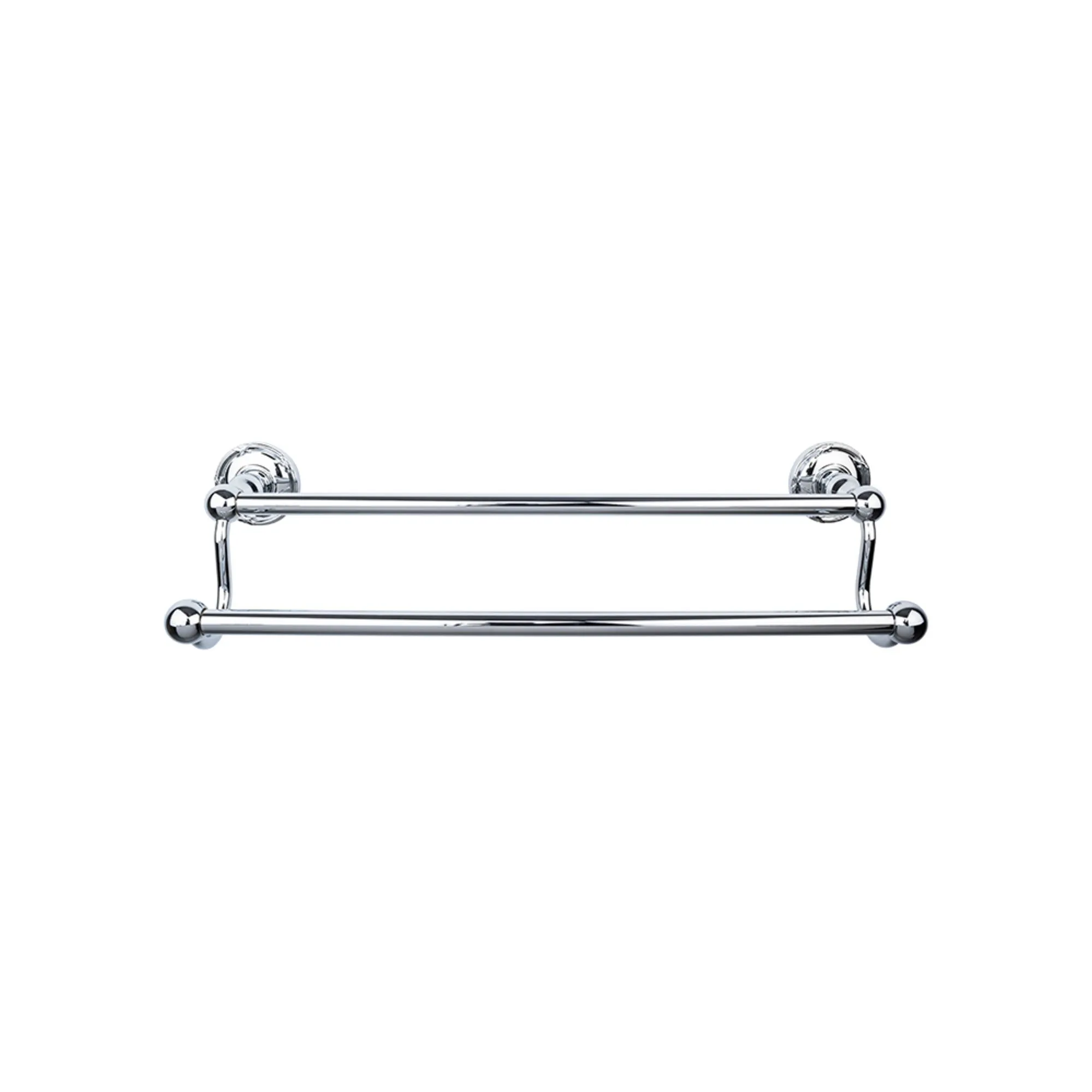 Top Knobs ED11PCE Edwardian Bath Towel Bar 30 Inch Double - Ribbon Bplate Polished Chrome