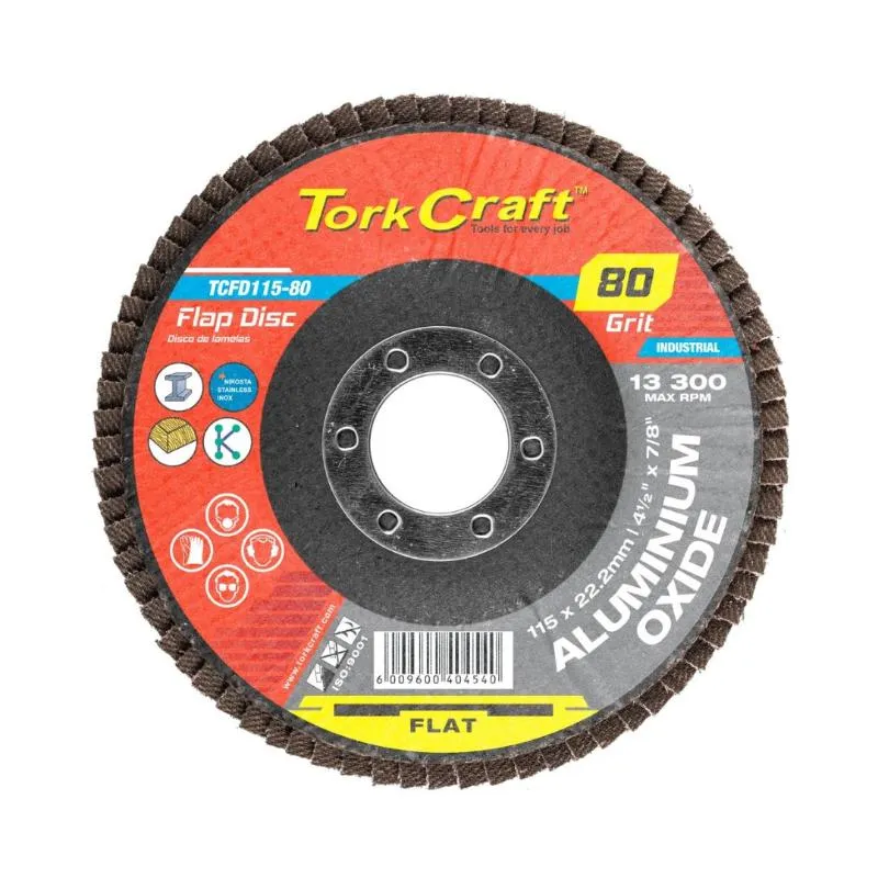 Tork Craft | Flap Sanding Disc 115mm 80G Flat