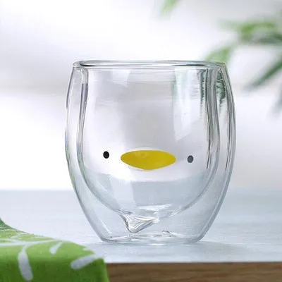 Upside Down Bear Glass Cup