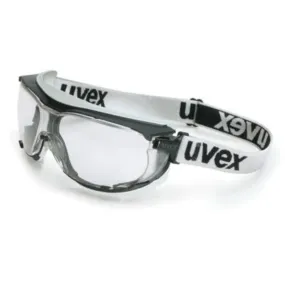 Uvex Carbonvision Goggles With Black and Gray Frame, Clear Anti-Fog, Anti-Scratch Lens And Fabric Headband