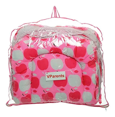 VParents Jumbo Extra Large Baby Bedding Set with Mosquito net and Pillow (0-20 Months) (Pink)