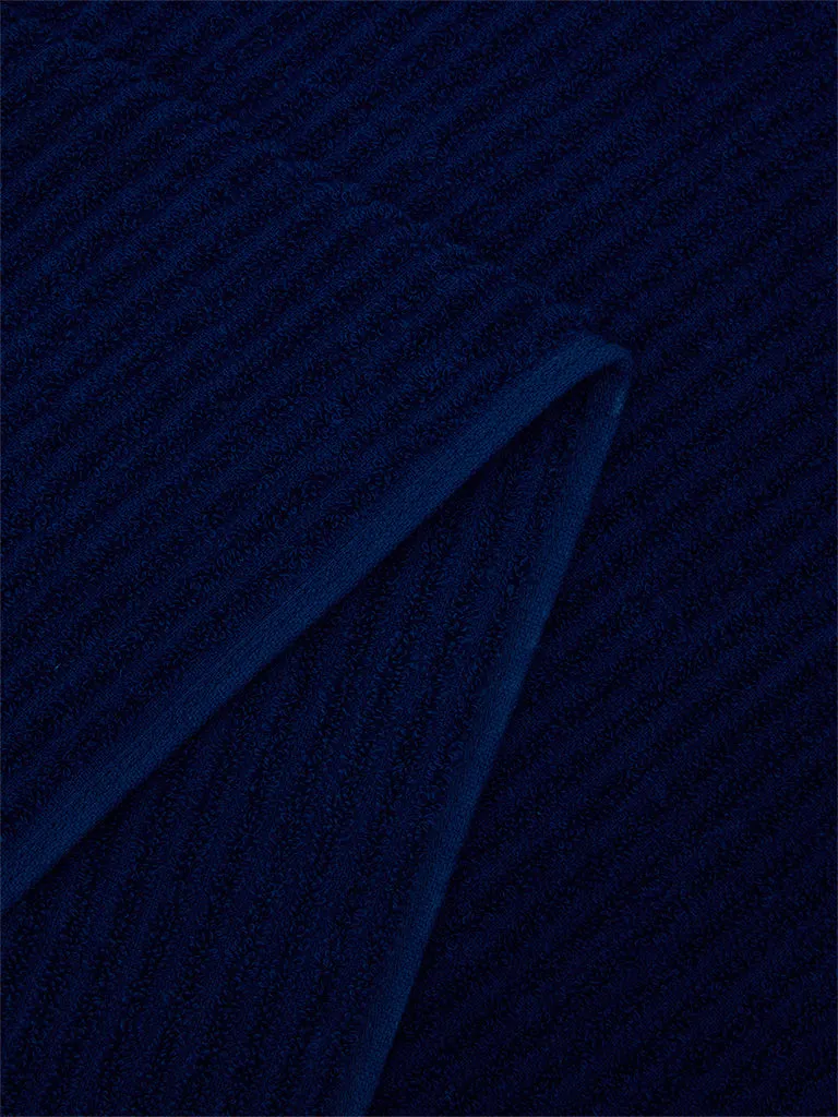 Westside Home Dark Blue Self-Striped Bath Towel