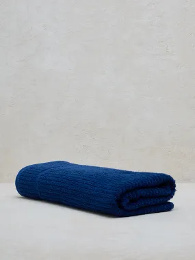 Westside Home Dark Blue Self-Striped Bath Towel