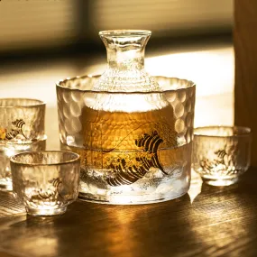 Whiskey Decanter and Cup Set