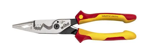 Wiha Insulated Multifunctional pliers 8in1 Industrial electric with switchable opening spring (45705)