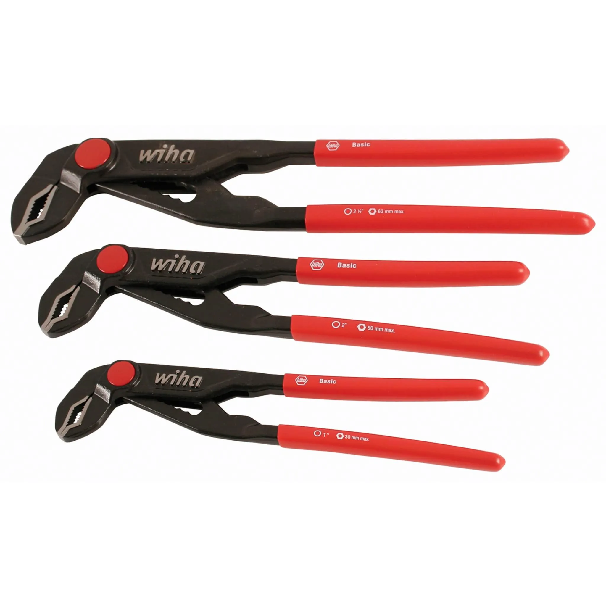 Wiha Push Button Adjustable Water Pump Pliers Set, 3 Piece