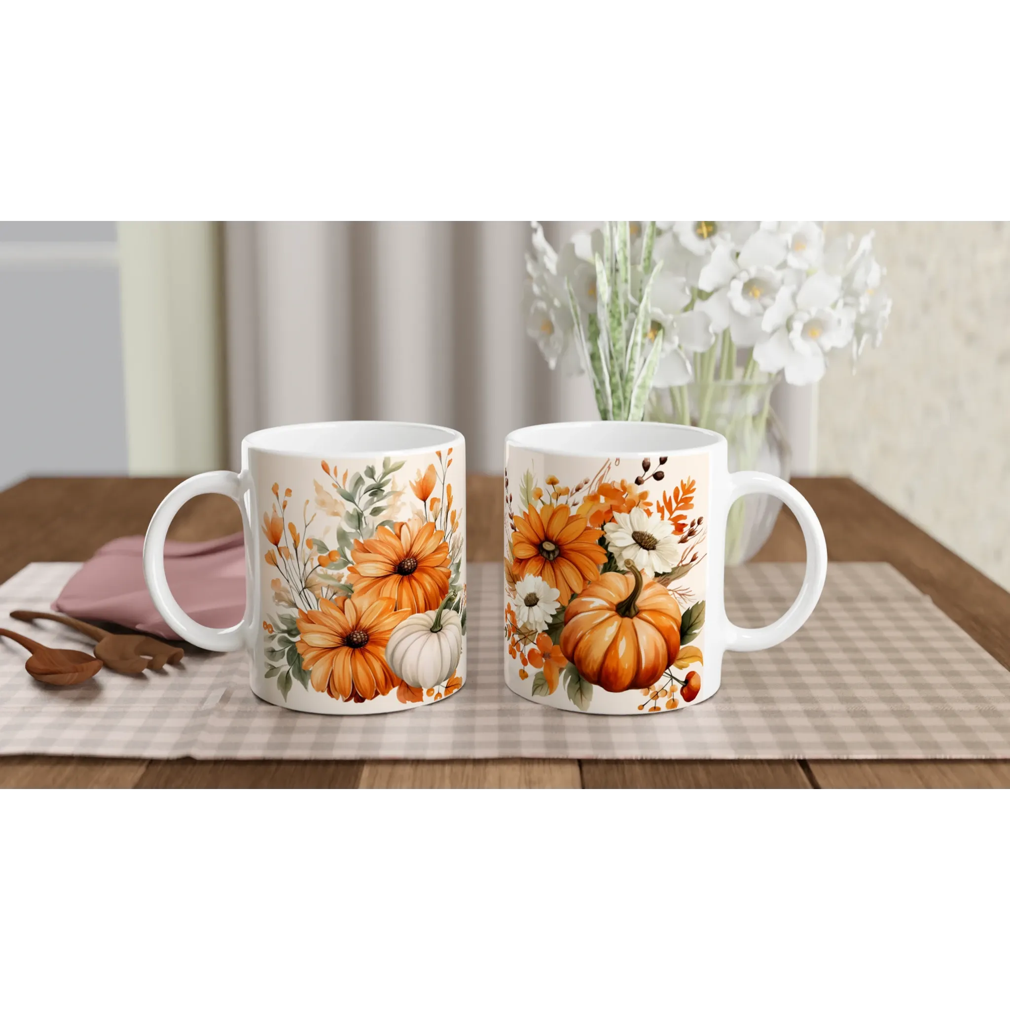 Wildflower and Pumpkin Design - Autumn Charm