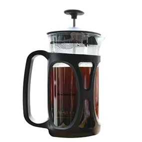 Wonderchef French Press Coffee & Tea Maker 350 ml|Borosilicate Glass Carafe|4 Level Filtration System|Stainless Steel Plunger with Mesh|1-2 Cups of Coffee|Brews in Just 3 Minutes|Black|1 Year Warranty