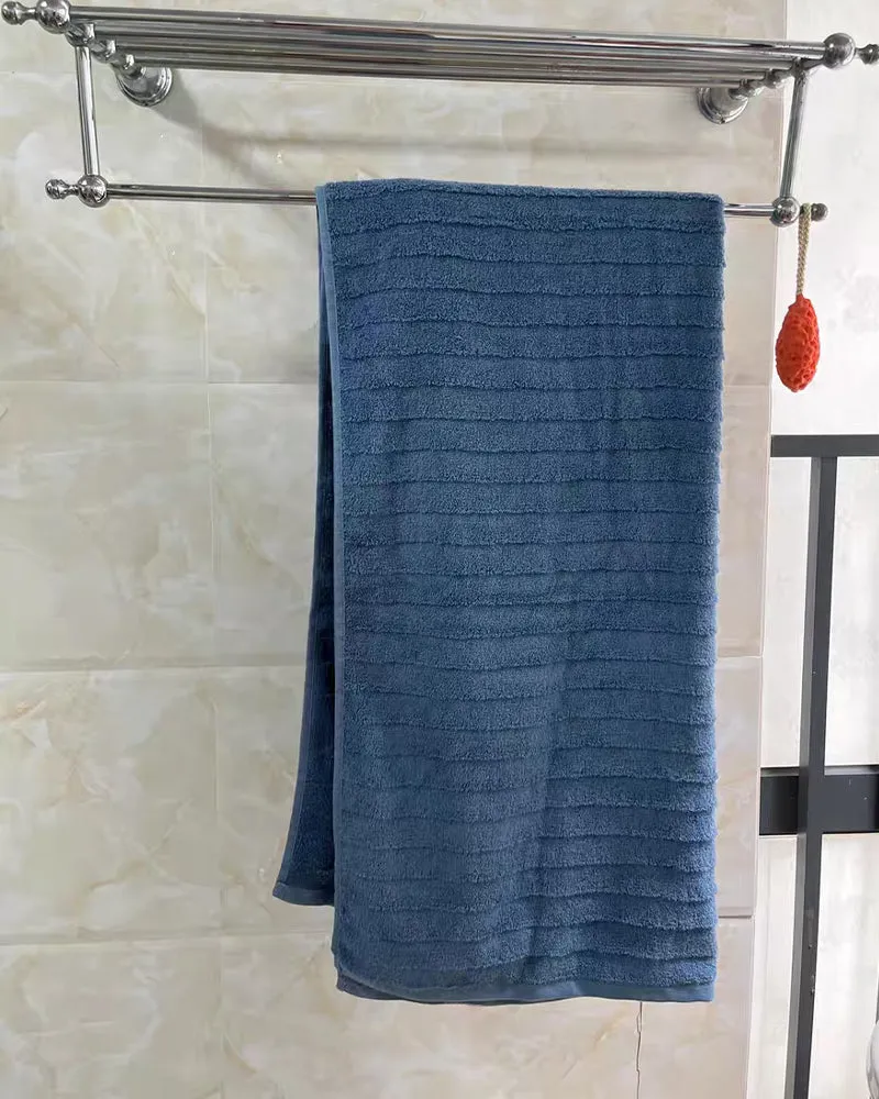 Zaaqii Bath Towels , Cotton Made , Highly Absorbent  Bath Towels Set - Blue