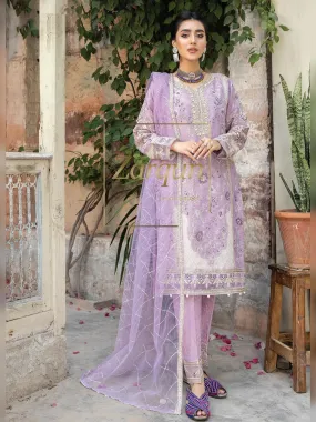 Zarqun "Virsa" Lilac Fancy Embellished Net Suit (2316B)