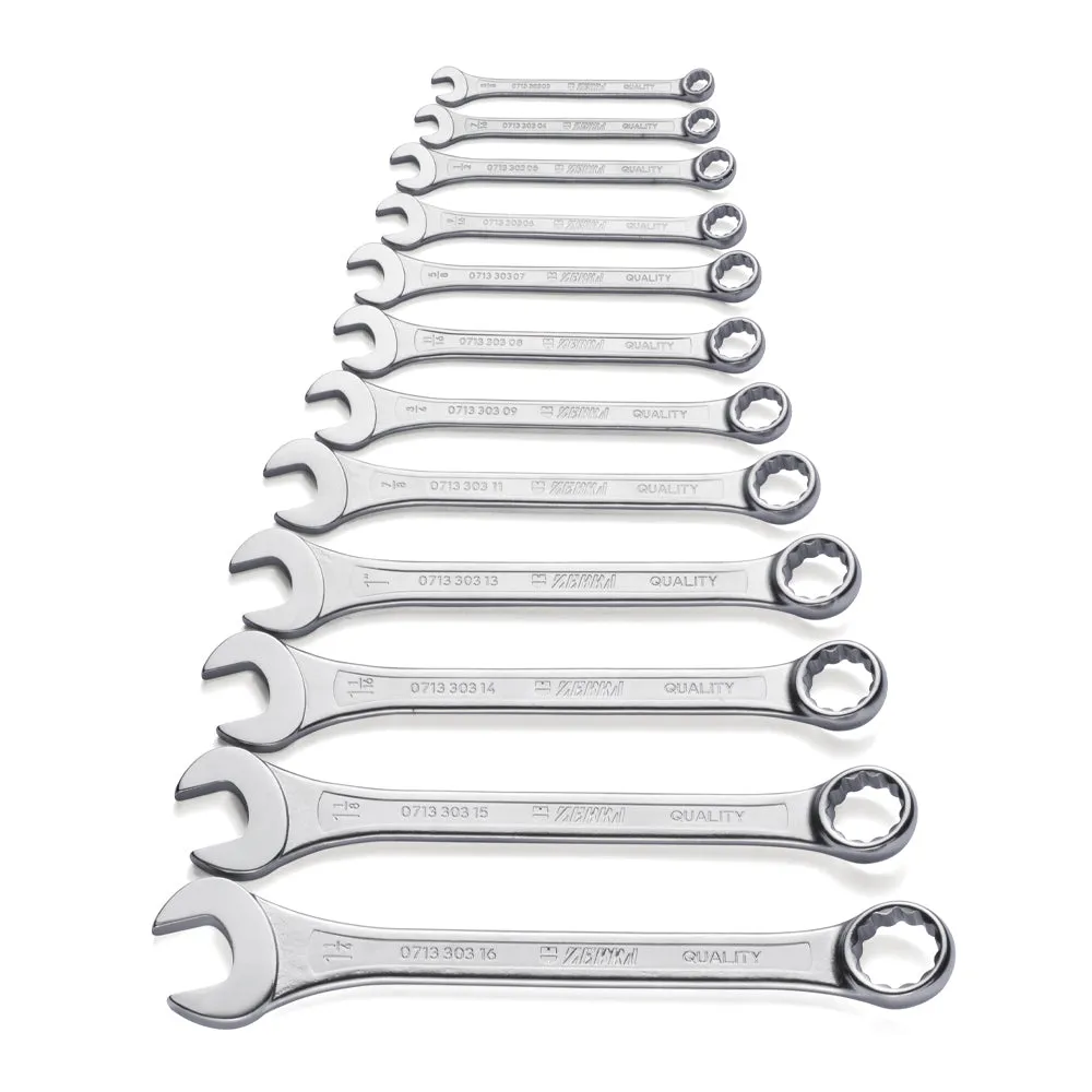 ZEBRA Combo Wrench Angled Ex Long 12pc